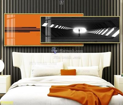 File in mica File tranh hiện đại pha lê gương FT95355 (bản gốc) làm vách ngăn