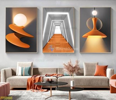 File gốc File tranh hiện đại pha lê gương FT95496 (in lụa) tranh mã đáo