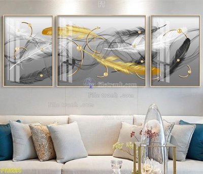 File in trần File tranh hiện đại pha lê gương FT95590 (file gốc) xuyên sáng