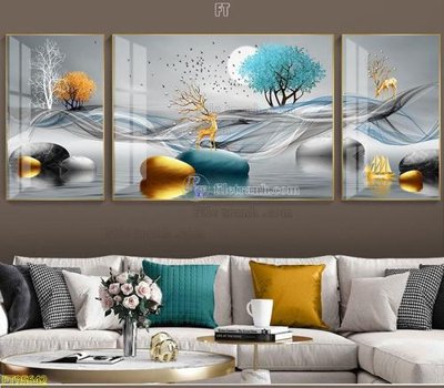 File gốc File tranh hiện đại pha lê gương FT95642 (in lụa) tranh thuận buồm