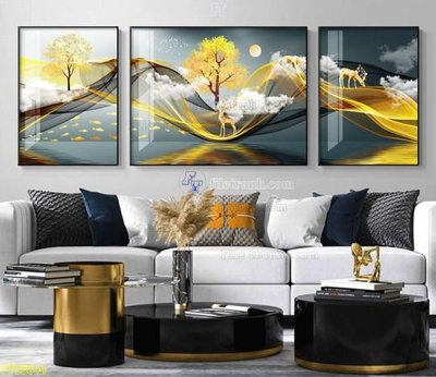 File tranh File tranh hiện đại pha lê gương FT95644 (bản gốc) in lụa dán tường