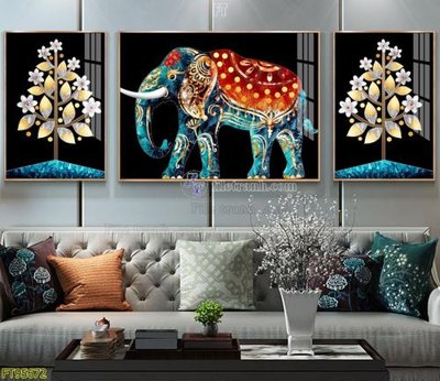 File tranh File tranh hiện đại pha lê gương FT95672 (bản gốc) in lụa dán tường