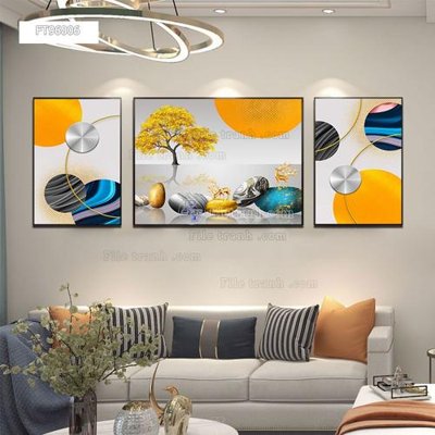 File gốc Tranh treo pha lê gương FT96006 (in lụa) tranh mã đáo