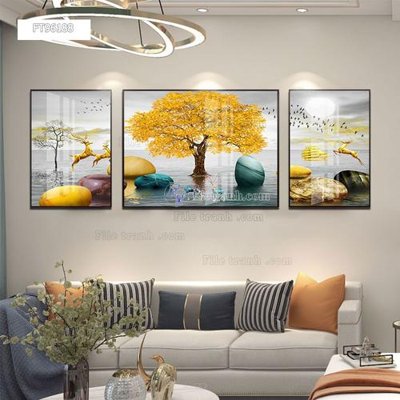File gốc Tranh treo pha lê gương FT96188 (in lụa) trang trí tường