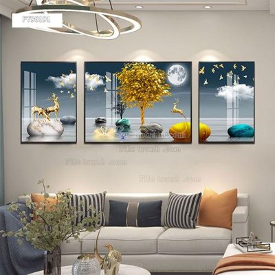 Download file gốc Tranh treo pha lê gương FT96191 (in lụa) tranh 3D