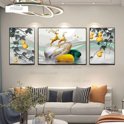 File in lụa Tranh treo pha lê gương FT96220 (phong cảnh) Tranh treo pha lê gương FT96220