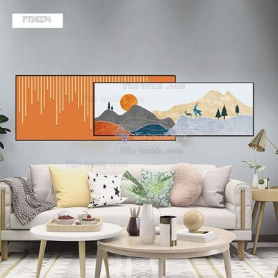 File in lụa Tranh treo pha lê gương FT96274 (phong cảnh) Tranh treo pha lê gương FT96274