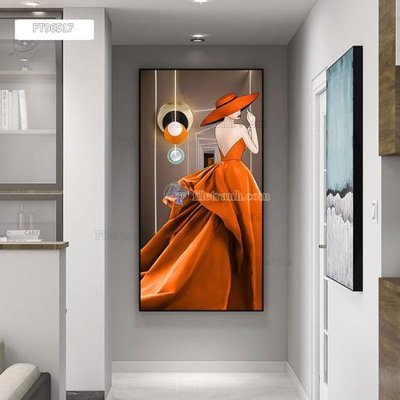 Tải file Tranh treo pha lê gương FT96517 (gốc) chủ đề hoa sen