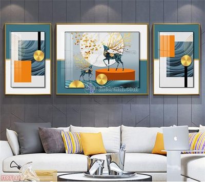 File tranh Tranh decor phủ gương hiện đại FT97148 (gốc) phong cách tối giản