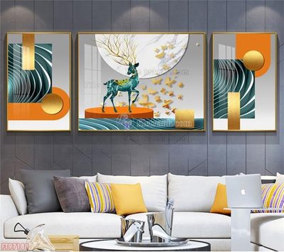 File gốc Tranh decor phủ gương hiện đại FT97188 (in lụa) tranh mã đáo