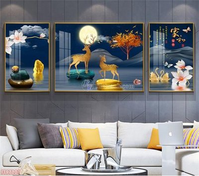 File tranh Tranh decor phủ gương hiện đại FT97207 (gốc) chủ đề thiên nhiên
