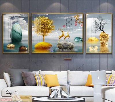 File gốc Tranh decor phủ gương hiện đại FT97212 (in tráng gương) sang trọng