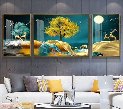 File tranh Tranh decor phủ gương hiện đại FT97232 (bản gốc) treo phòng ăn