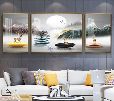 Ảnh gốc Tranh decor phủ gương hiện đại FT97240 (siêu chi tiết) để in ấn