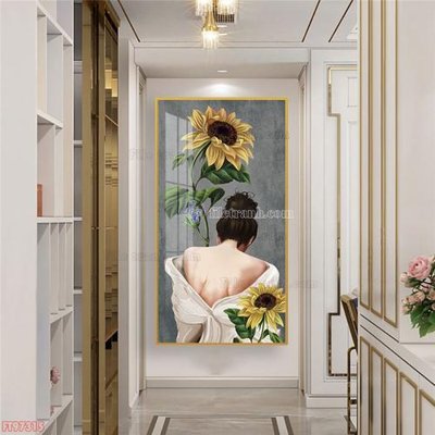 Tải file Tranh decor phủ gương hiện đại FT97315 (gốc) chủ đề hoa sen