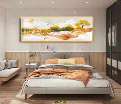 File gốc Tranh treo tường pha lê gương FT97462 (in lụa) tranh mã đáo