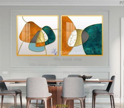 File in mica Tranh treo tường pha lê gương FT97604 (bản gốc) làm vách ngăn