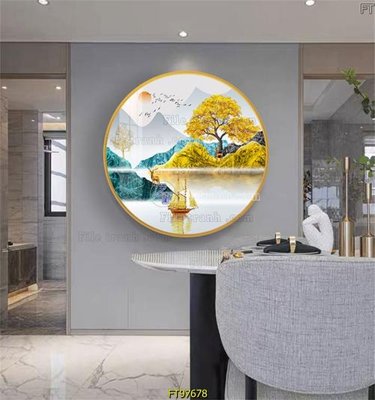 File in trần Tranh treo tường pha lê gương FT97678 (file gốc) hoa văn 3D