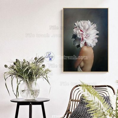 File in trần File tranh treo tường pha lê gương FT98081 (file gốc) hoa văn 3D