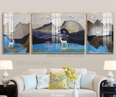 File gốc File tranh treo tường pha lê gương FT98086 (vector) cho in ấn