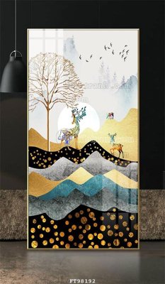 File gốc File tranh treo tường pha lê gương FT98192 (in lụa) họa tiết 3D