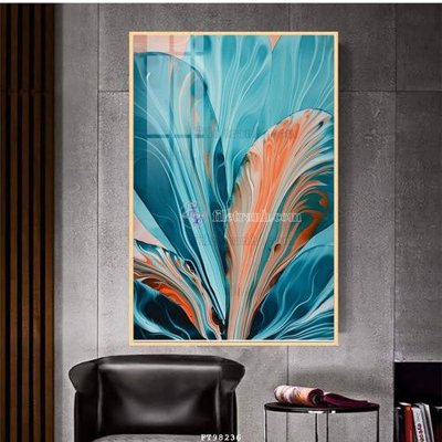 File tranh gốc in trần nhà File tranh treo tường pha lê gương FT98236 3D