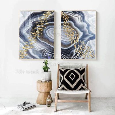 File tranh File tranh treo tường pha lê gương FT98254 (bản gốc) in lụa dán tường