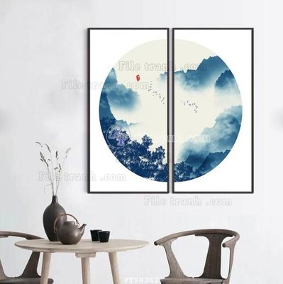 File tranh File tranh treo tường pha lê gương FT98362 (file gốc) chủ đề phong thủy