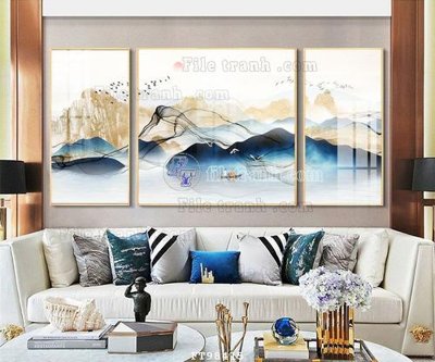 Hình ảnh file gốc in trần nhà File tranh treo tường pha lê gương FT98415