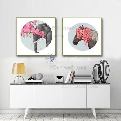 File gốc File tranh treo tường pha lê gương FT98472 (in lụa) họa tiết 3D