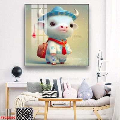 File gốc Tranh 12 con giáp FTCG559 (in lụa) tranh mã đáo