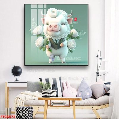 File gốc Tranh 12 con giáp FTCG572 (in lụa) tranh phong thủy