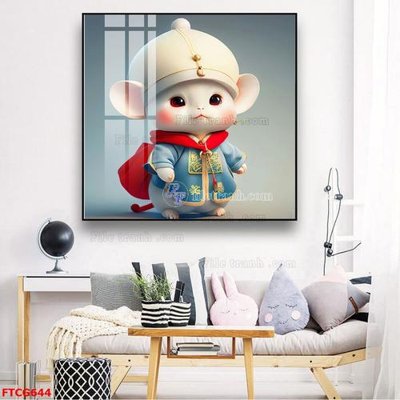 File in mica Tranh 12 con giáp FTCG644 (bản gốc) làm vách ngăn