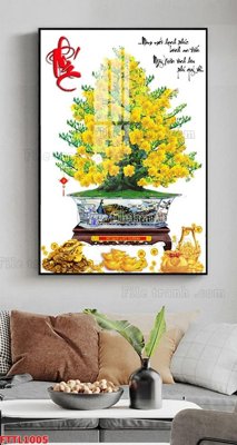 File PSD in ấn File tranh chậu mai bonsai FTTL1005 (chất lượng cao)