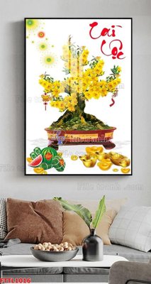 File PSD File tranh chậu mai bonsai FTTL1016 (bản gốc) độ phân giải cao