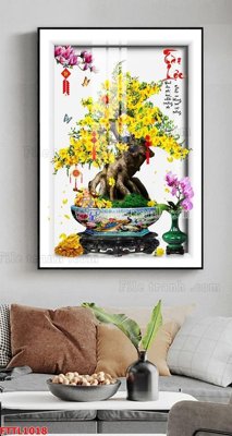 Tệp tin gốc File tranh chậu mai bonsai FTTL1018 (dùng cho in ấn) chuyên nghiệp