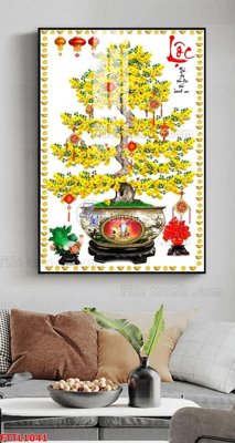 File tranh File tranh chậu mai bonsai FTTL1041 (gốc) in backlit film