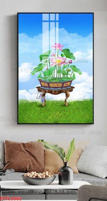 File gốc File tranh chậu mai bonsai FTTL1061 (in tráng gương) nghệ thuật