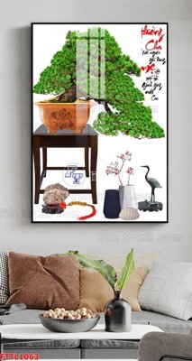 File gốc File tranh chậu mai bonsai FTTL1063 (in mica) cắt laser