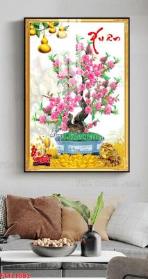 File tranh File tranh chậu mai bonsai FTTL1081 (gốc) chủ đề con người