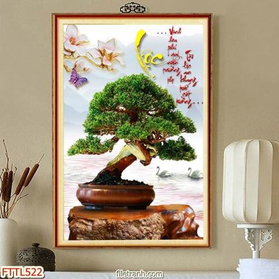 Download file File tranh chậu mai bonsai FTTL522 (chuẩn in) File tranh chậu mai bonsai FTTL522