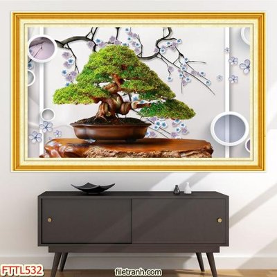 Download file tranh PSD File tranh chậu mai bonsai FTTL532 để chỉnh sửa