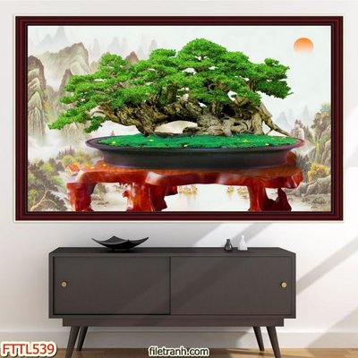 Download file File tranh chậu mai bonsai FTTL539 (chuẩn in) File tranh chậu mai bonsai FTTL539