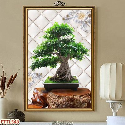 Tải file File tranh chậu mai bonsai FTTL548 (gốc) in trên mọi chất liệu