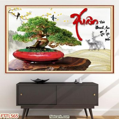 File in ấn chuyên nghiệp File tranh chậu mai bonsai FTTL565 (file gốc)