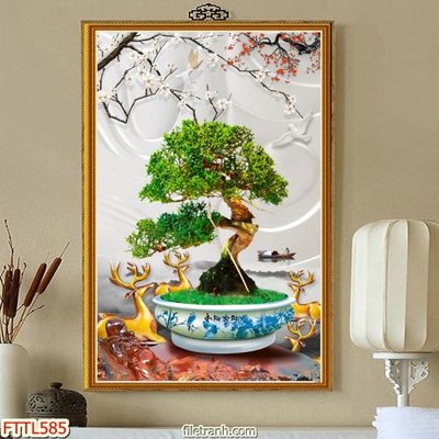 File gốc File tranh chậu mai bonsai FTTL585 (PNG) không nền chất lượng