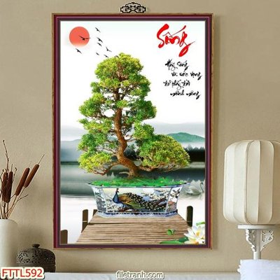 Tải file File tranh chậu mai bonsai FTTL592 (ảnh gốc) file AI/EPS
