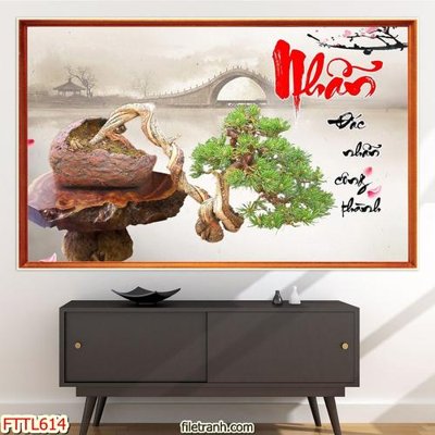 File ảnh File tranh chậu mai bonsai FTTL614 (gốc) in backdrop sự kiện