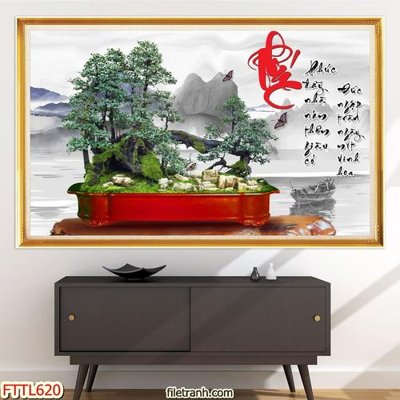 Tải file File tranh chậu mai bonsai FTTL620 (ảnh gốc) file AI/EPS