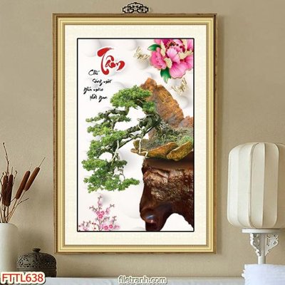 File in trần File tranh chậu mai bonsai FTTL638 (file gốc) chủ đề vũ trụ
